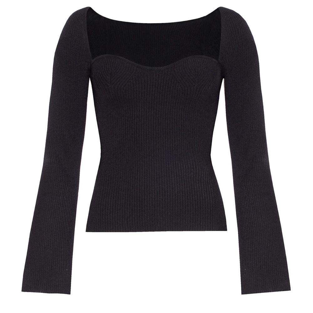 Pixie Market Chiara knit bustier in black size XS